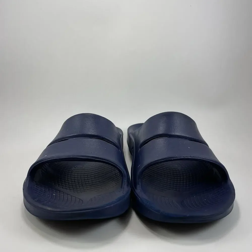 Oofos Ooahh Comfort Slide Mens Size 9 Blue Recovery Sandals, Womens 11